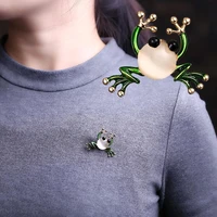 funny cute frog pins brooch for women men trendy anime pins green frog brooches daily party fashion jewelry
