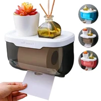 bathroom toilet towel tissue paper box holder wall mounted wc phone roll paper storage holder with shelf towel rack tissue boxes