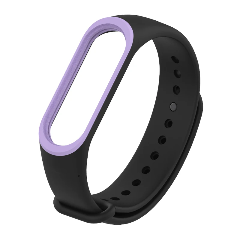 Mi jobs Xiaomi mi Band 4 ремешок спортивный mi band 3 Ремешок Браслет для mi band 4 mi band 3 ремешок Цветной силиконовый сменный - Цвет: blcak purple mi4 3