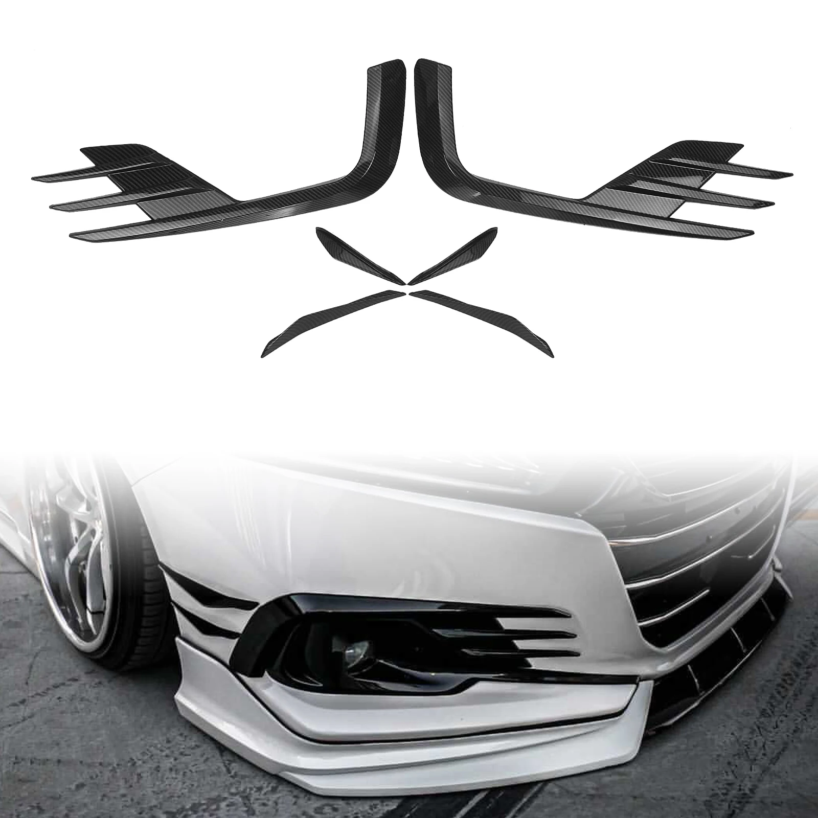 

Накладка на передний бампер для автомобильной противотуманной фары Honda Accord 2021 Yofer из углеродного волокна