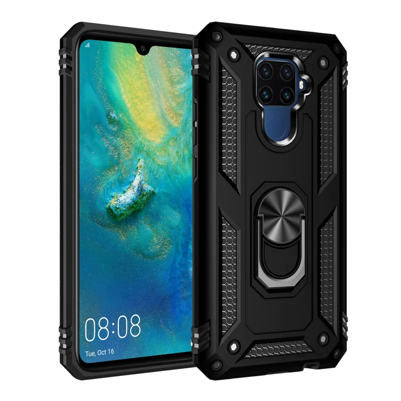 Черный IQD для huawei P20 lite чехол кольцо Кронштейн Автомобильный держатель телефона вращающийся металлический скрытый для huawei P30 mate 20 Lite P20 P30 Pro Чехол - Цвет: Черный