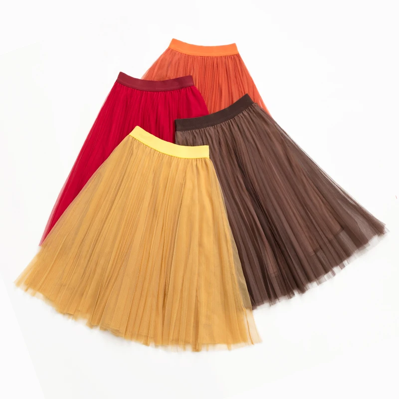 10 цветов Тюлевая юбка для женщин 2020 летнее платье А образного силуэта средней