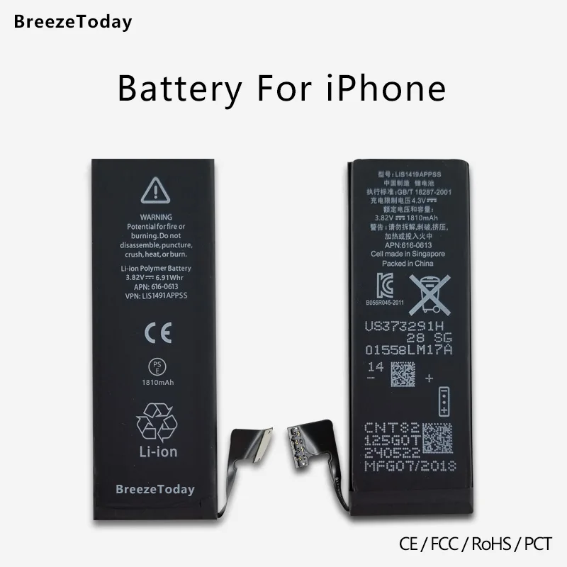 Внутренняя батарея для iPhone 6 6S 7 8 SE 5 5S 5C Plus сменная Оригинальная | Мобильные