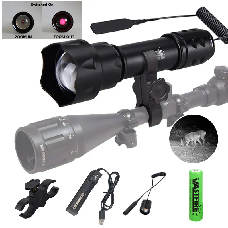 ИК охотничий фонарик 850 нм масштабируемый тактический светодиодный с