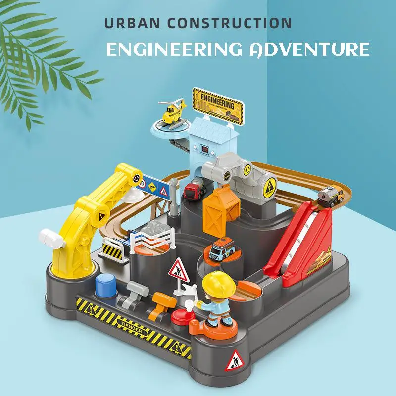 Детские трековые игрушки автомобиль проходит через большое приключение инерция