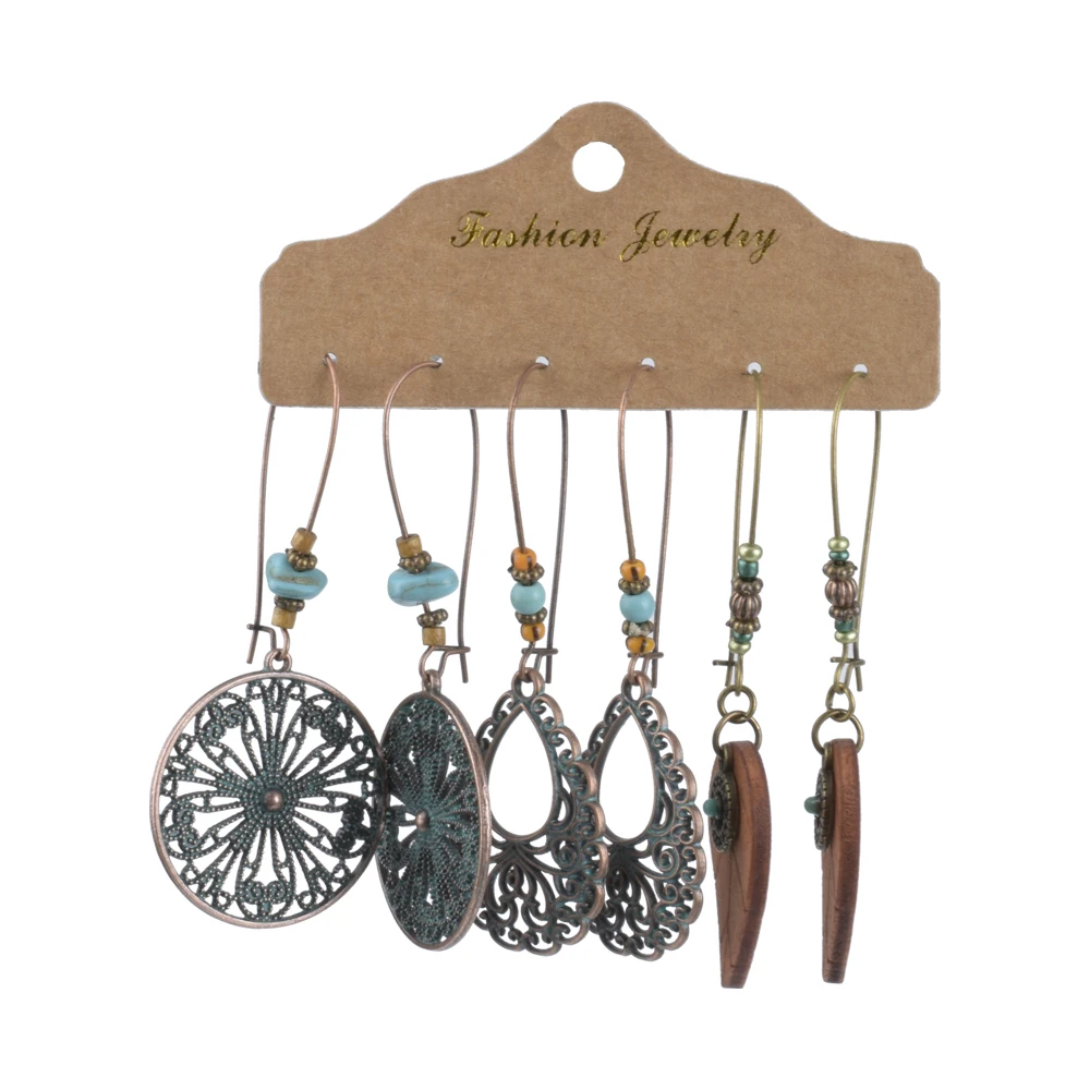

2020 Fashion Retro Bright Big Drop Earrings Tassel Pearl Pendant Multi Earrings Set Leaf Charm Drop Earrings For Women