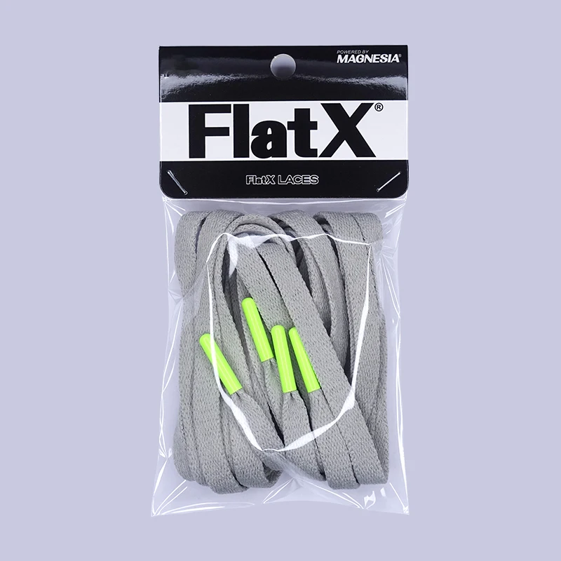 

Шнурки FlatX с металлическими наконечниками, 8 мм, светло-серые/неоновые, кроссовки для профессионалов