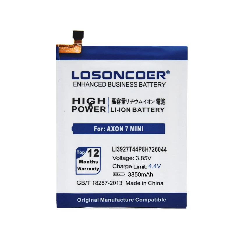 Аккумулятор LOSONCOER 3850mAh Li3927T44P8H726044 для zte Axon 7 Mini 5,2 дюймов аккумулятор для мобильного телефона+ Подарочные инструменты+ наклейки