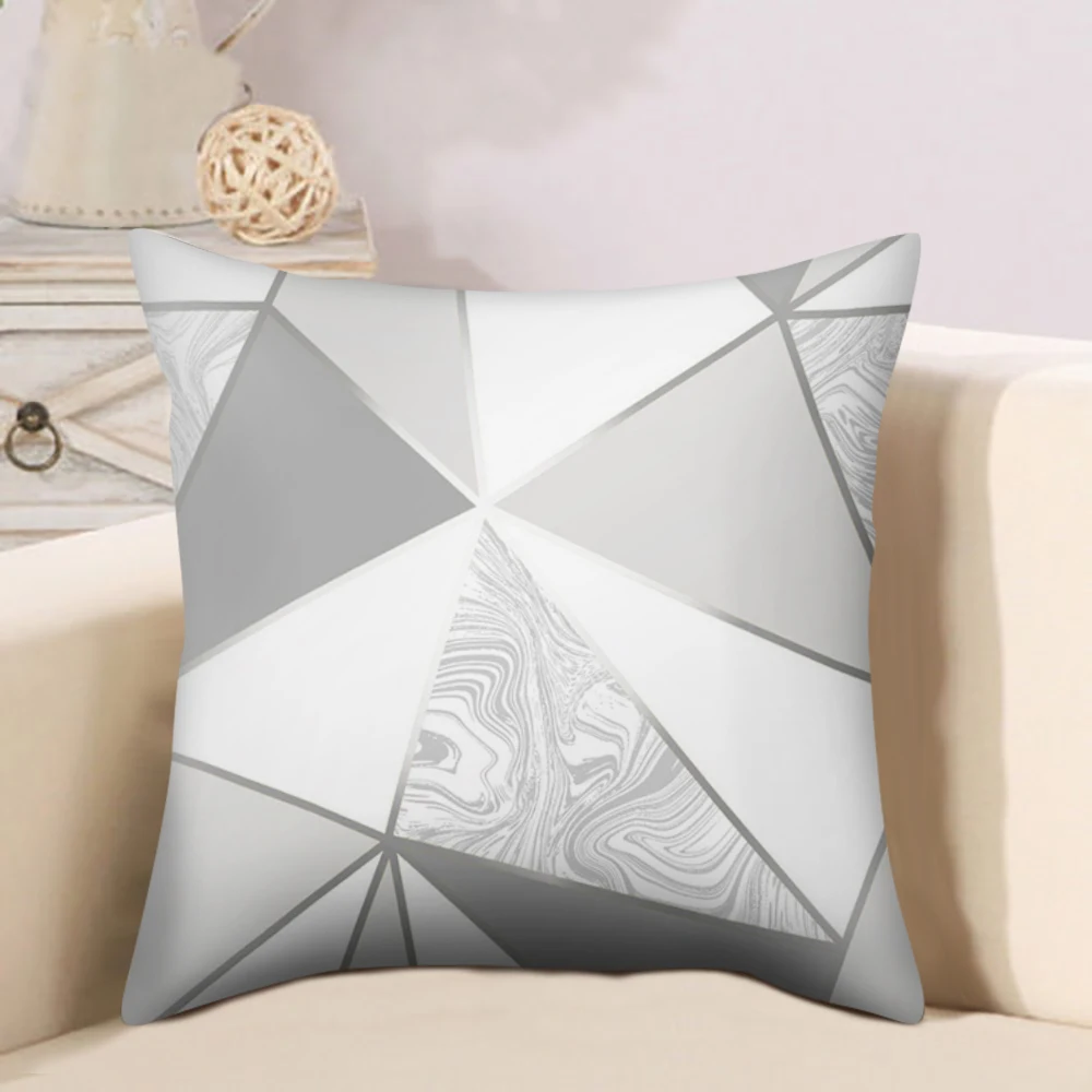 Silver Gray Cushion Covers Home Throw Pillow Case Printing Sofa Chair Bedroom Decoration 45*45cm(18*18inch) | Дом и сад