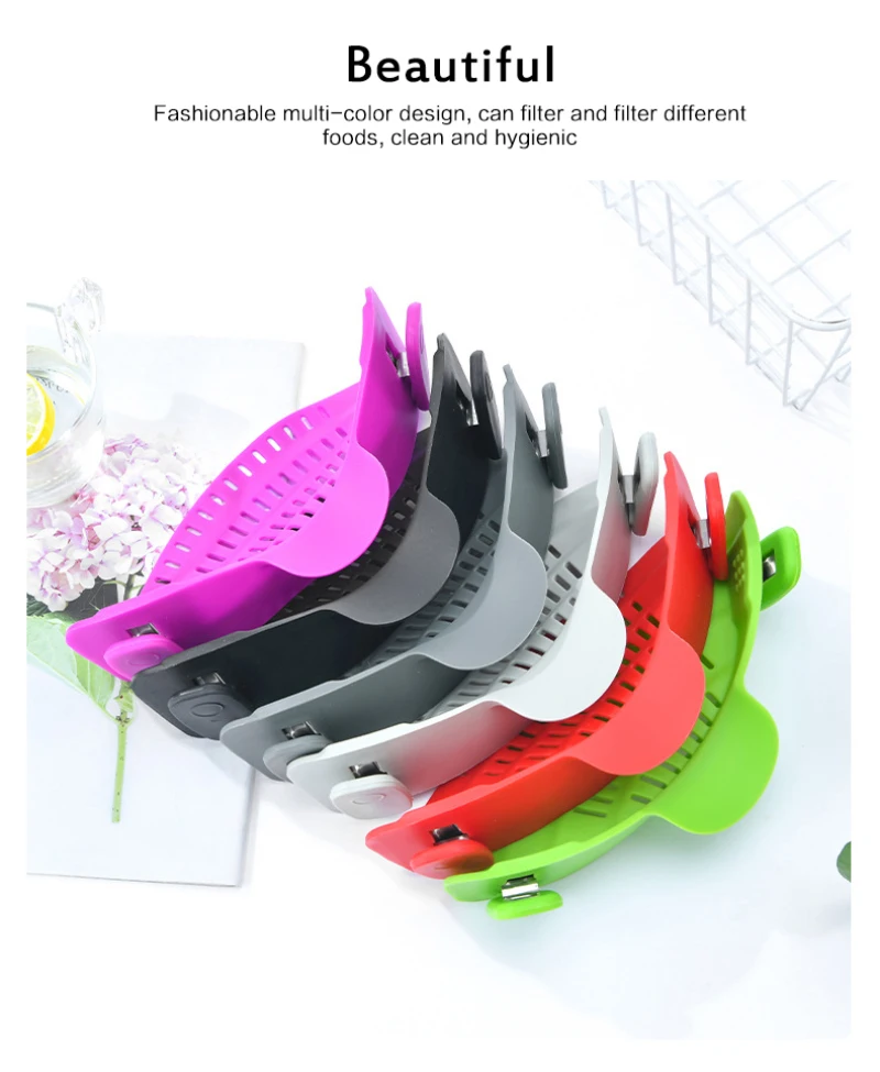 1 чехол из поликарбоната и Силикона Дуршлаги Кухня клип на сито для кастрюли