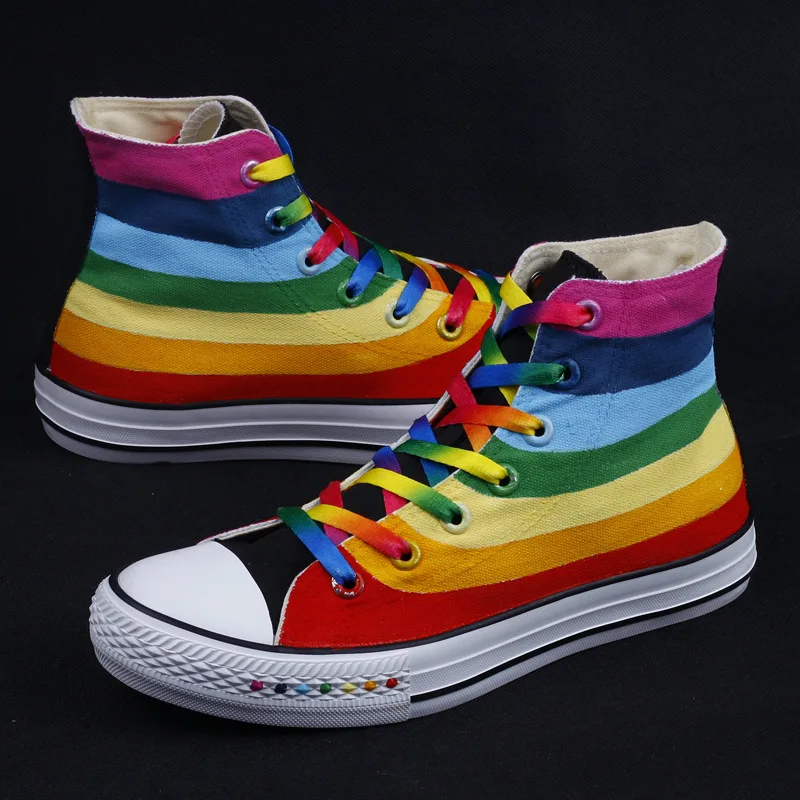 

XGRAVITY 2020 Spring Colorful Leisure Canvas Shoes Rainbow Designed Man Shoes Comfortable Unisex Flats Men's Casual Shoes A249