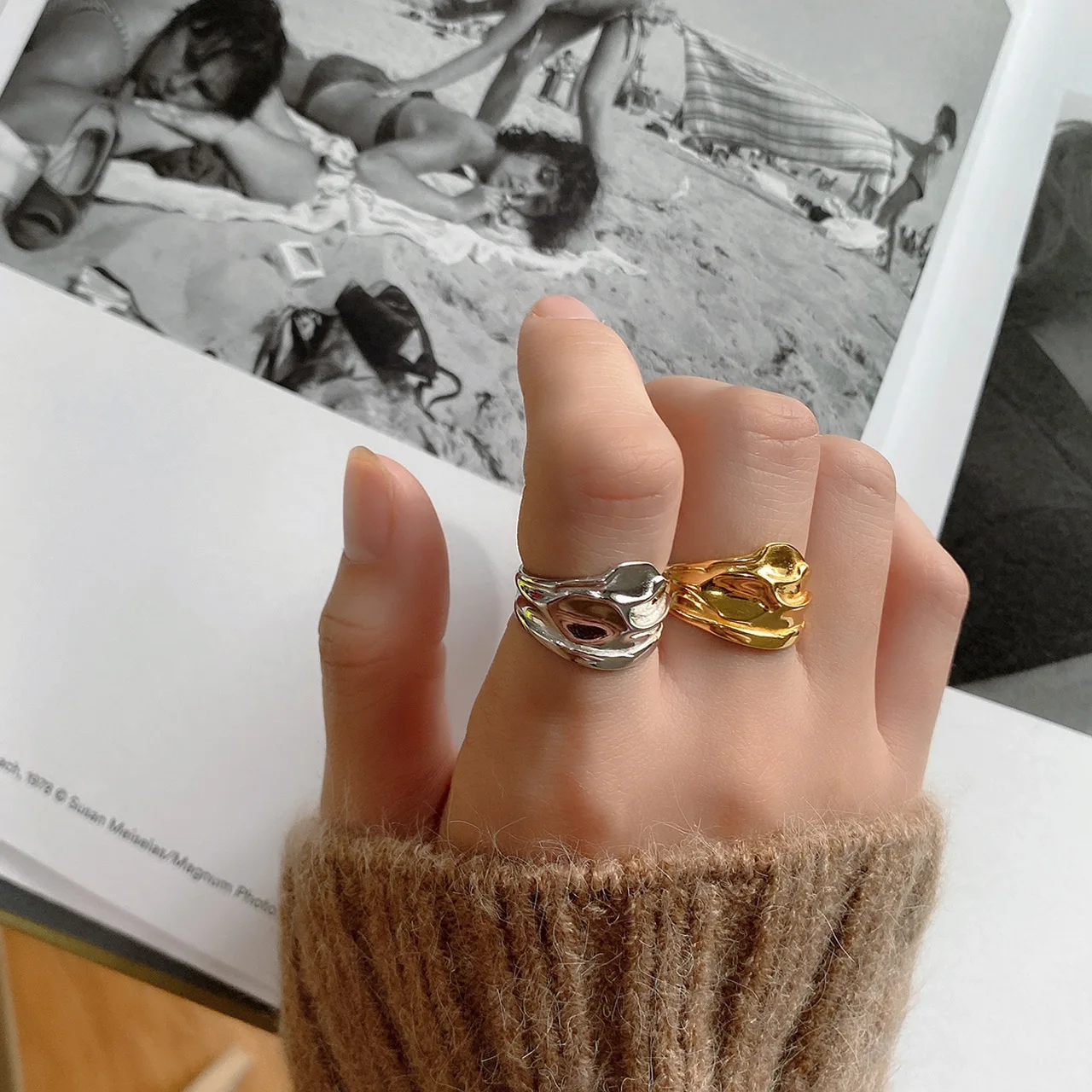 Кольцо женское из серебра 925 пробы нестандартное регулируемое | Украшения и