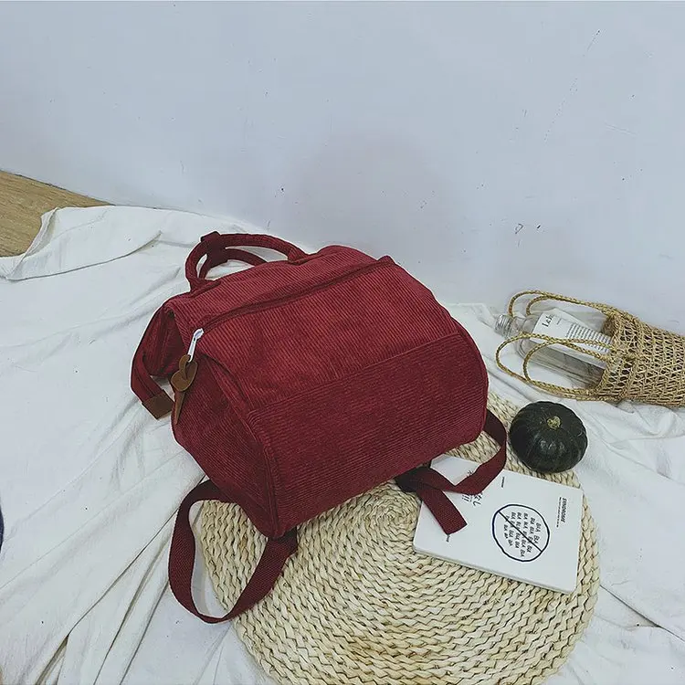 Вельветовые Рюкзаки Женские школьные сумки для подростков девочек Mochila большой емкости повседневные дорожные рюкзаки женский рюкзак