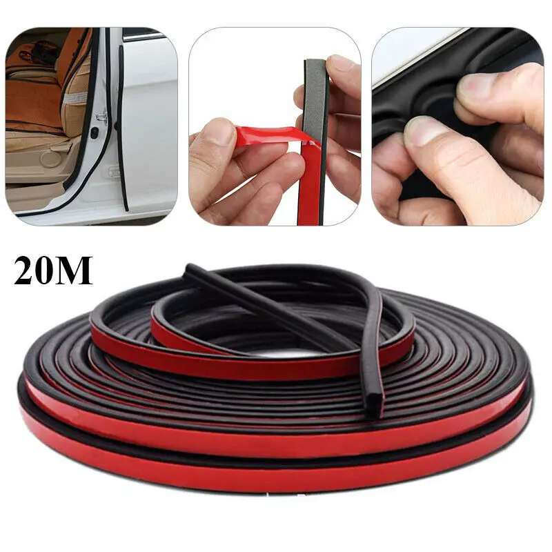 Уплотнительная лента в-образной формы 20 м резиновая защита для дверей и окон дома