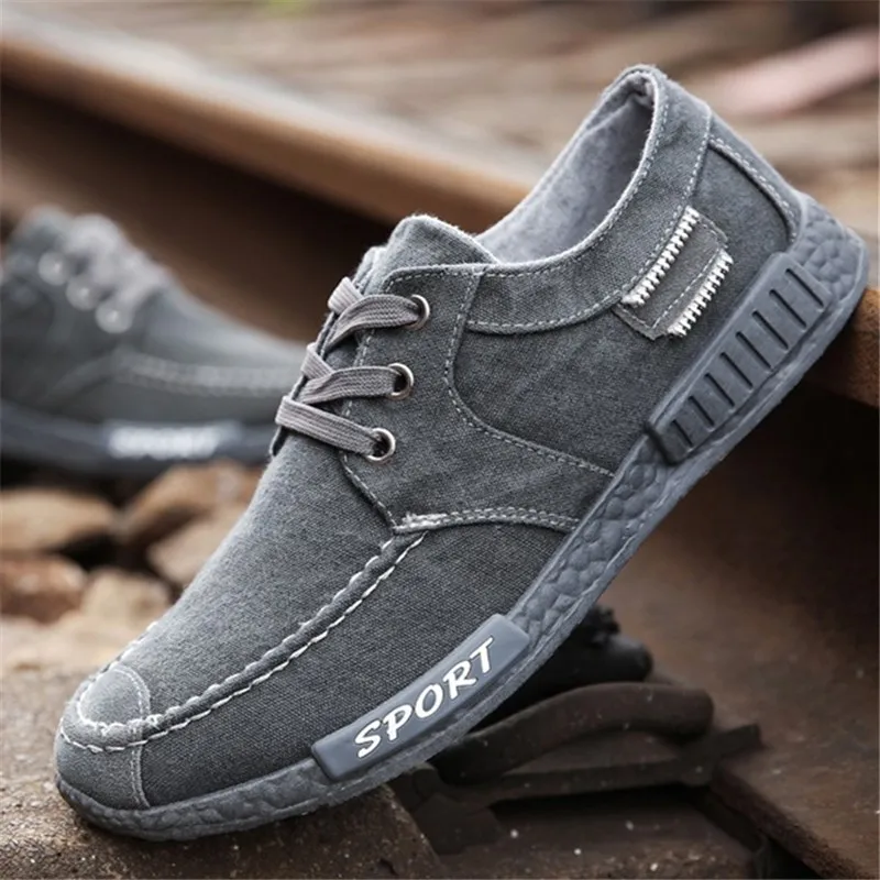 New Canvas Men Shoes Denim Lace-Up Casual 2019 Comfortable Breathable Non-Slip Male Footwear Autumn | Обувь