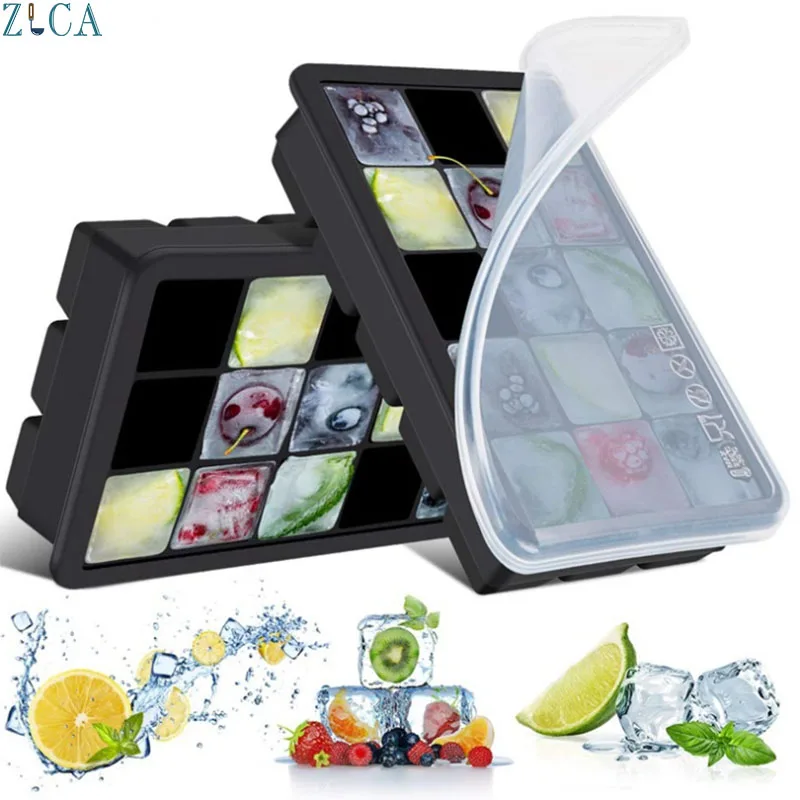 

1PC 15 Grid Silicone Ice Cube Maker for Ice Candy Cake Pudding Chocolate DIY Ice Cube Molds Square Shape Kitchen Bar Accessories