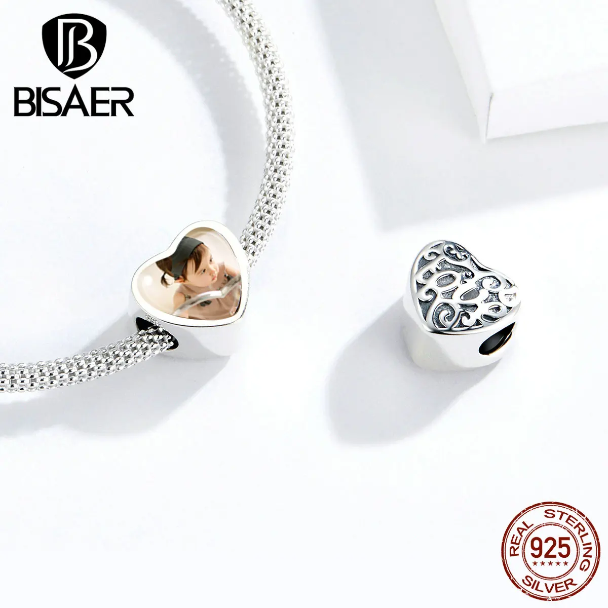 BISAER, сделай сам, талисманы, 925 пробы, серебро, любовь, друзья, милые, ПЭТ, бусины, талисманы, подходят для fot, браслеты, ожерелья, серебро, 925, ювелирное изделие EFC103