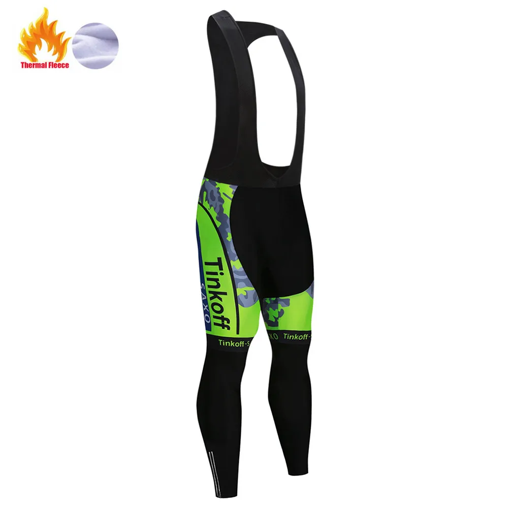 Bib trousers Tinkoff Pro Зимняя Теплая Флисовая велосипедная футболка Ropa Ciclismo Mtb с длинным рукавом мужская велосипедная Одежда Майо теплое пальто - Цвет: Bib trousers