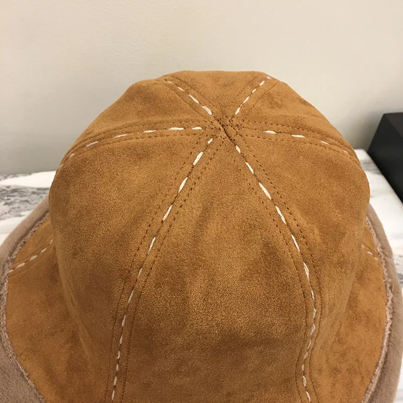 Suede Double-Sided Wear Keep Warm Bucket Hat Women Fashion Fisherman Hat Beach Sun Hats Bob Femme Panama Hat