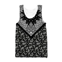 new fashion bandana vest mens 3d print paisley sleeveless men women custom tank top v23