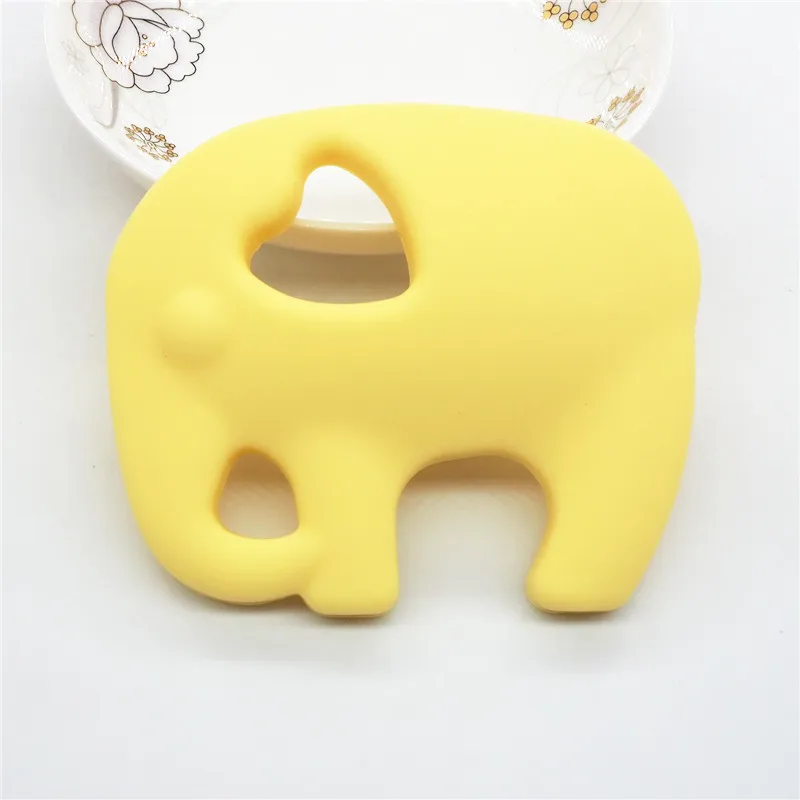 Cream yellow Chengkai 10 шт. силиконовые Слон Прорезыватель зубов для малышей животное против грызунов нового дизайна кулон кольцо для соски зубные кольца для детей сенсорные украшения игрушка - Цвет: Cream yellow