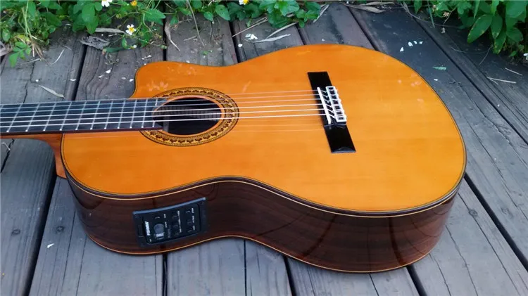 Электрическая испанская гитара с вырезом 39 дюймов акустическая ручной работы из