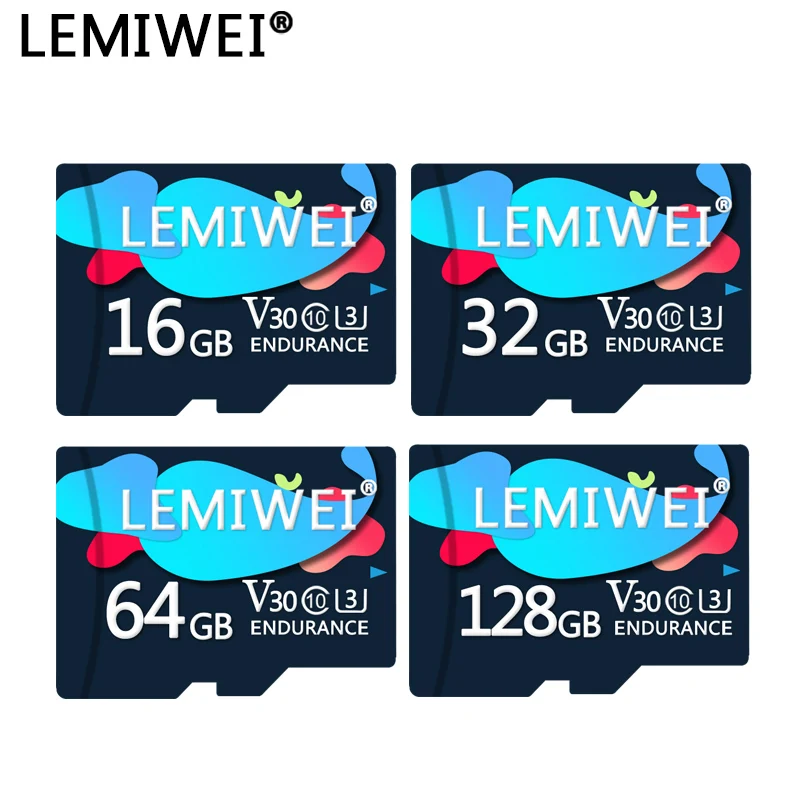 Флеш карта Lemiwei U3 128 ГБ темно синяя TF 64 памяти с изображением Кита мини камера 32 C10