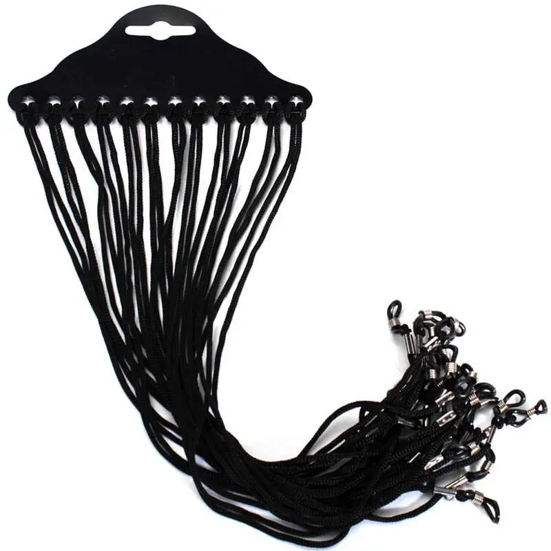 

Горячая Распродажа 12 шт. Очки Строка черный нейлоновый шнур держатель для очков, солнцезащитные очки, аксессуары для глаз, солнцезащитные о...