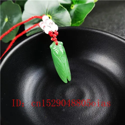 Натуральный зеленый китайский нефритовый Цикада кулон агат ожерелье модное