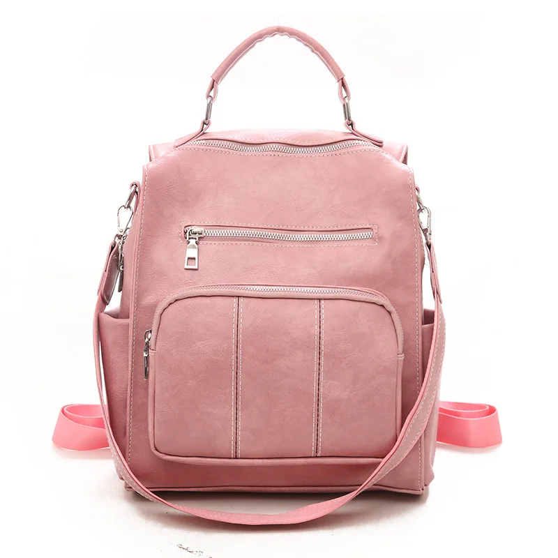 

Casual backpack fashion 2020 new pu ladies backpack backpack school bag large capacity simple student school bag