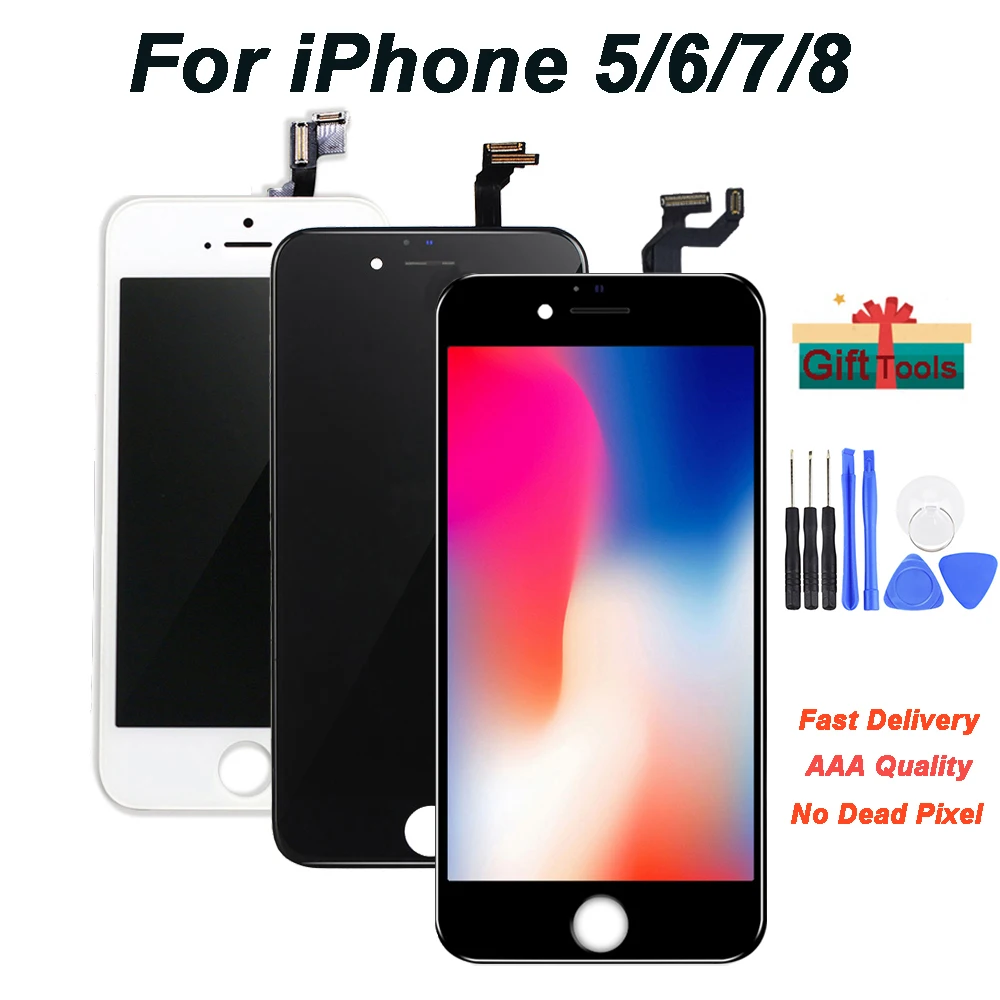 Качество AAA ЖК дисплей для iPhone 6 7 сенсорный экран замена дигитайзера сборка 6S 8 без