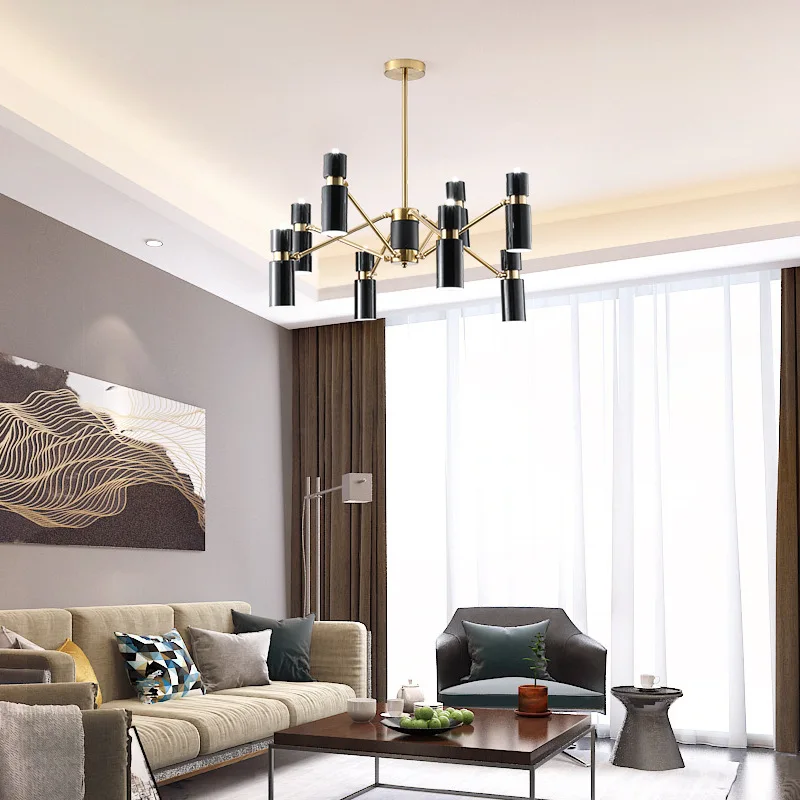 Nordic Modern Space Floating Concept Chandeliers Lights Lamp for Living Room Dining Bedroom Home Loft Black Gold G9 | Лампы и