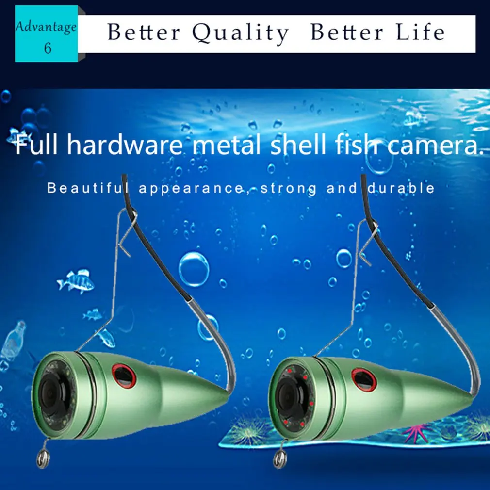 Скидка Эхолот-рыболокатор GAMWATER 15M 1000TVL, подводная камера для подледной рыбалки, ЖК-монитор 4,3 дюйма, 6 светодиодов, камера ночного видения