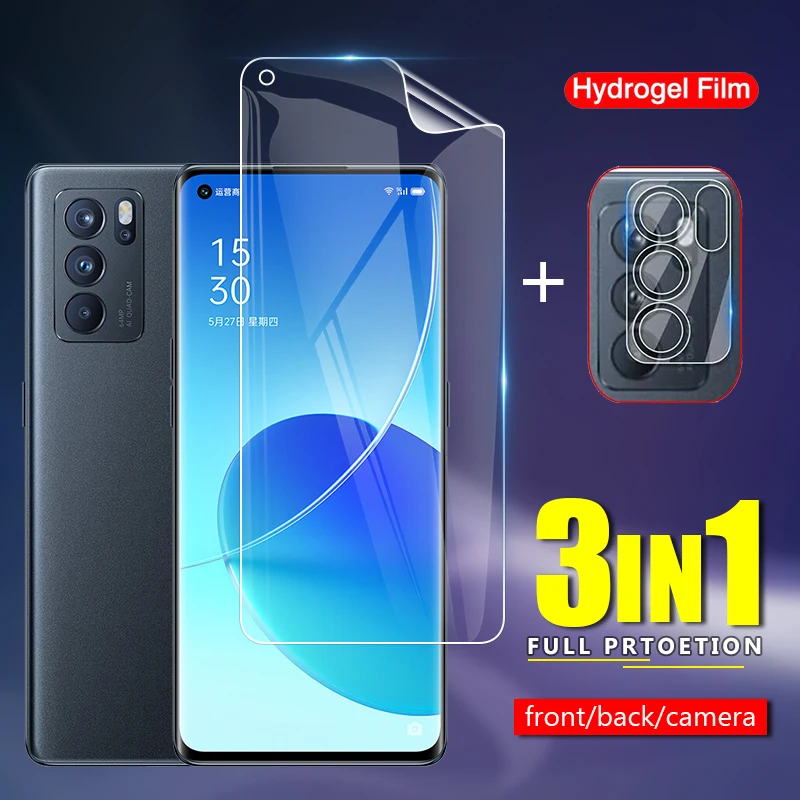 

Тонкая передняя/задняя мягкая защитная Гидрогелевая пленка из ТПУ для Oppo Reno6 Reno 6 Pro Plus, фотокамера, Защитное стекло для экрана