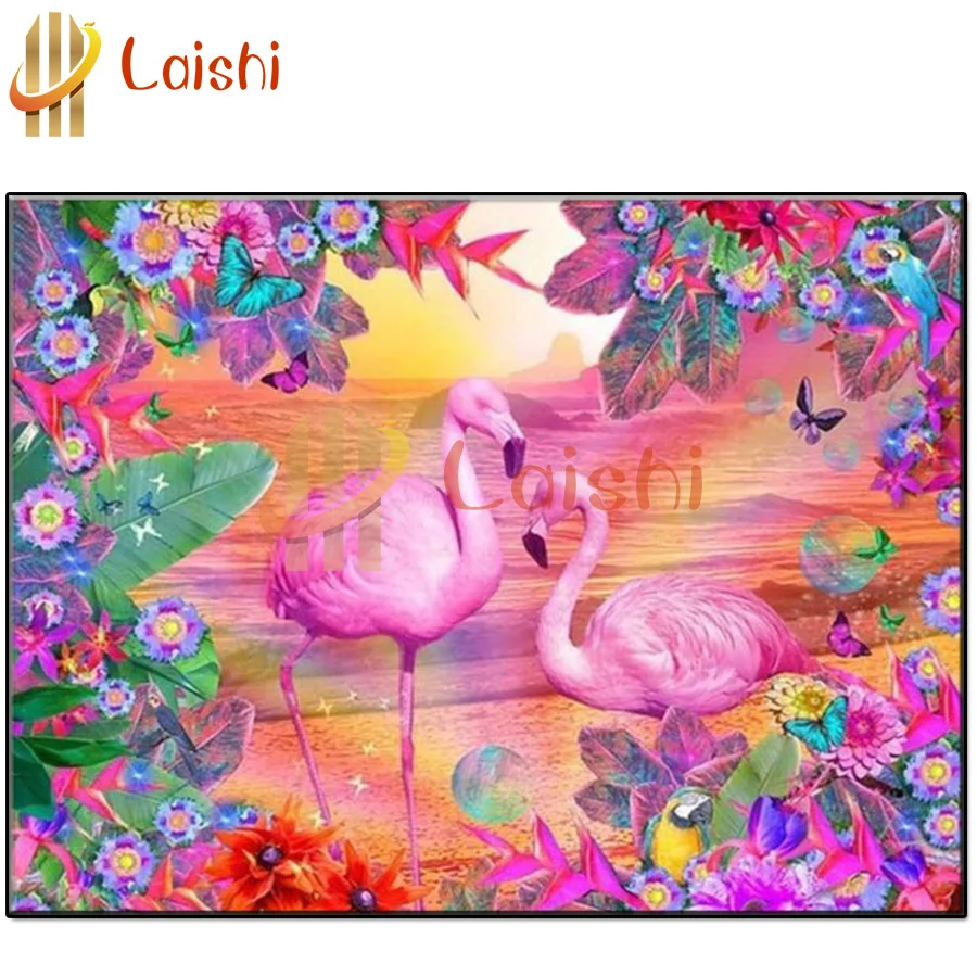 

diy diamond painting Beautiful Flamingo rhinestone mosaic cross stitch 5d embroidery kits animal full square round drill decor