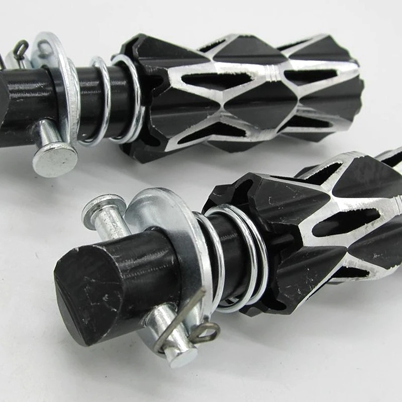 

1 Pair Motorcycle Black Foot Pegs Rider Rear Front Pedal Footrest