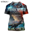 Новинка 2021, футболка для парка Юрского периода для мужчин и женщин, футболка с 3D принтом, повседневные Забавные топы, футболки с рисунком Мир Юрского периода, крутая футболка для мальчиков и девочек
