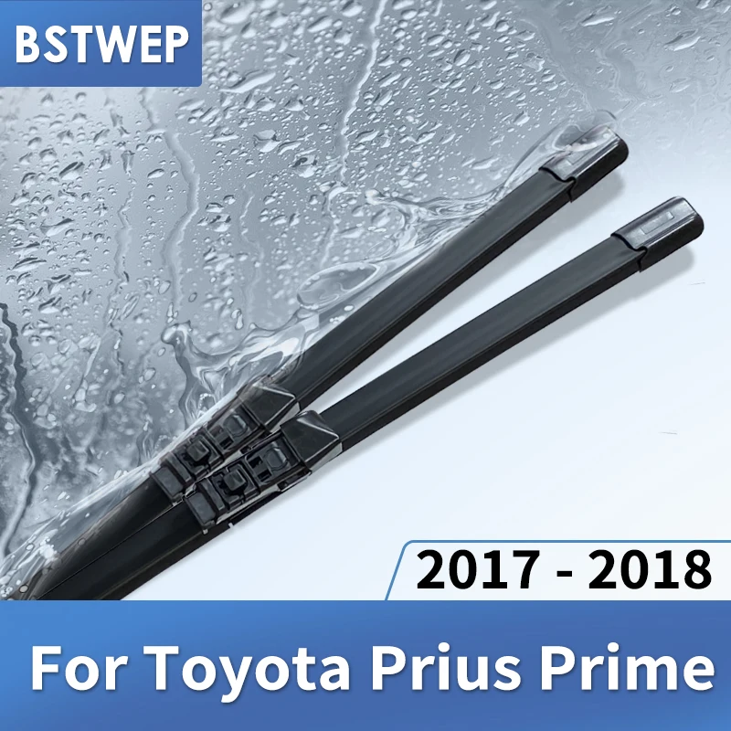 BSTWEP-escobillas de limpiaparabrisas híbridas para Toyota Prius Prime Fit, brazos de botón pulsador