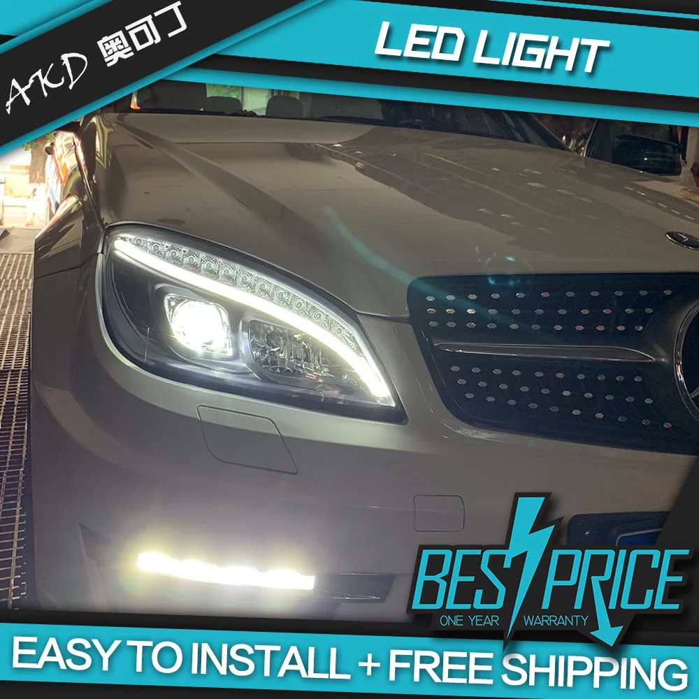 Фары AKD для автомобилей W204 2007-2010 C300 C260 обновленные W205 светодиодсветодиодный