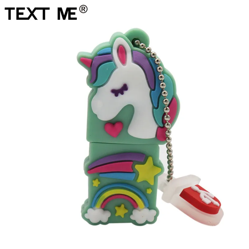 TEXT ME 64GB мультфильм Единорог воздушный шар стиль usb флэш-накопитель usb 2,0 4GB 8GB 16GB 32GB флешка, подарок
