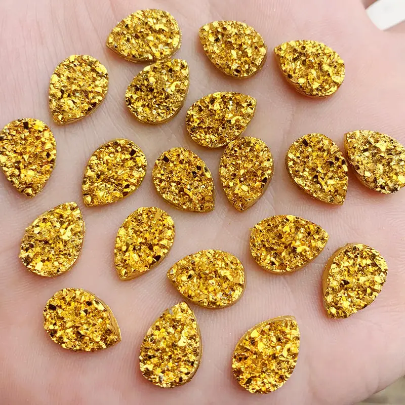 Golden Flash AB Mineral Surface Resin Rhinestone Flat Backstone DIY Wedding Decoration Crafts Decoration Accessories-50pcs/lot