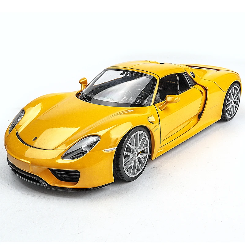 Модель автомобиля Welly 1:24 Porsche 918 Spyderyellow из сплава литой и игрушечный автомобиль