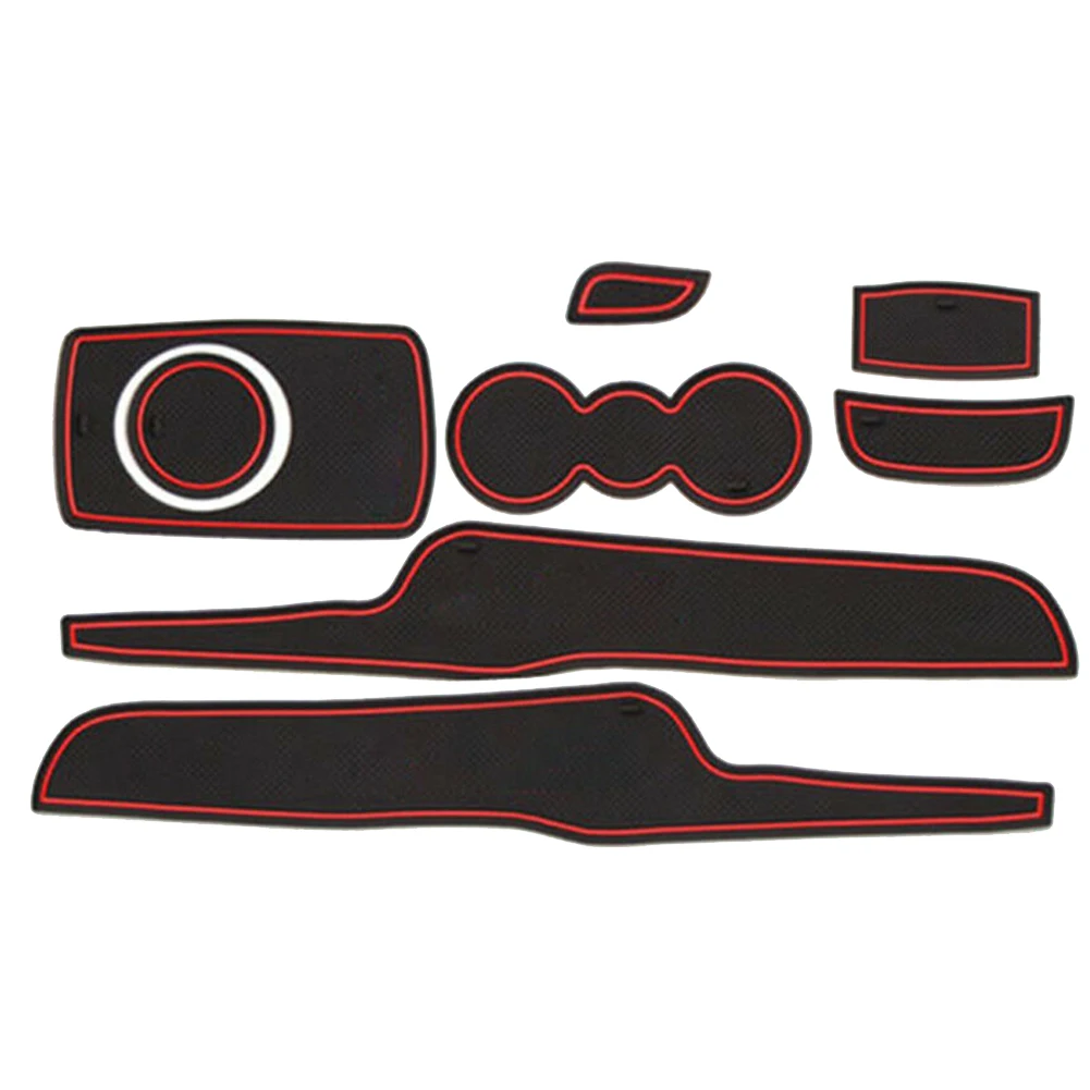 

8pcs/set Washable Cup Storage Non-Slip Stickers Car Interior Mat Box Gate Slot Door 3D Practical Anti Dust For Ford Fiesta