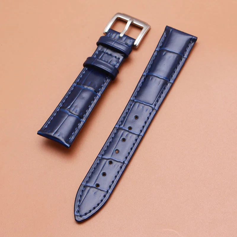 Ремешок из натуральной коровьей кожи с крокодиловым узором синий браслет для