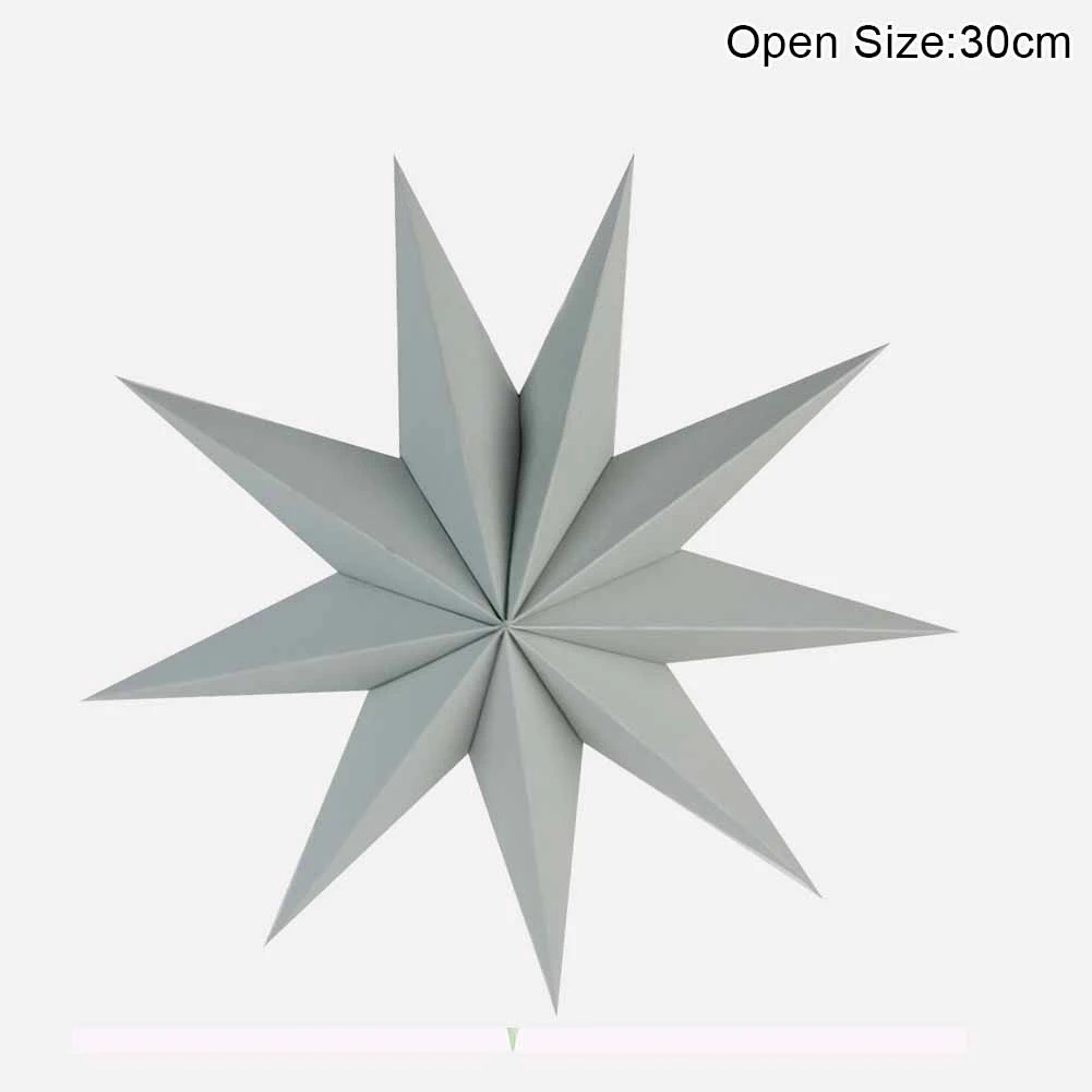 30cm Grey 1 шт. Новогоднее украшение 60 см 24 ''рождественское Висячие бумажные Звездные фонарики рождественские украшения фестиваль Рождественское украшение для дома - Цвет: 30cm Grey
