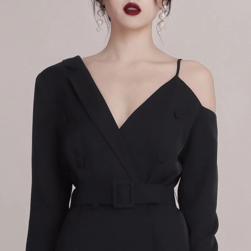 Женский офисный костюм-двойка Max Spri пикантный блейзер с открытыми плечами и