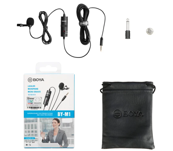 Петличный микрофон BOYA BY-M1 3 5 мм с зажимом для записи аудио и видео iPhone Android Mac DSLR