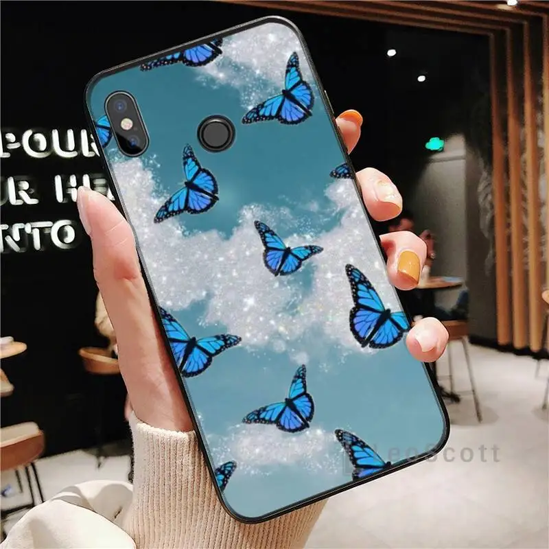 

Nice sky with butterflies Phone Case For Xiaomi Redmi Note 4 4x 5 6 7 8 pro S2 PLUS 6A PRO