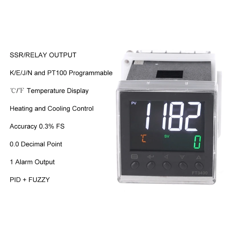 AC 100-240V PID Thermostat SSR Relay Output K J Pt100 Din 48mm Temperature Controller Digital LCD Display Waterproof | Инструменты