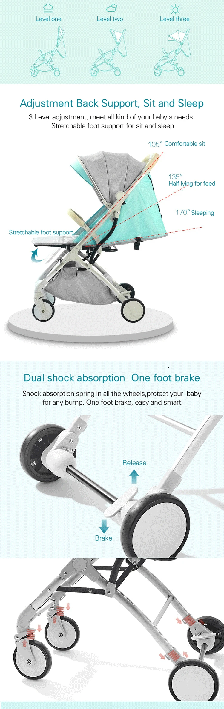 ILcomun Baby Stroller Trolley Car Trolley Folding Baby Carriage Buggy Lightweight Pram Easy Carry Stroller Original Pushchair